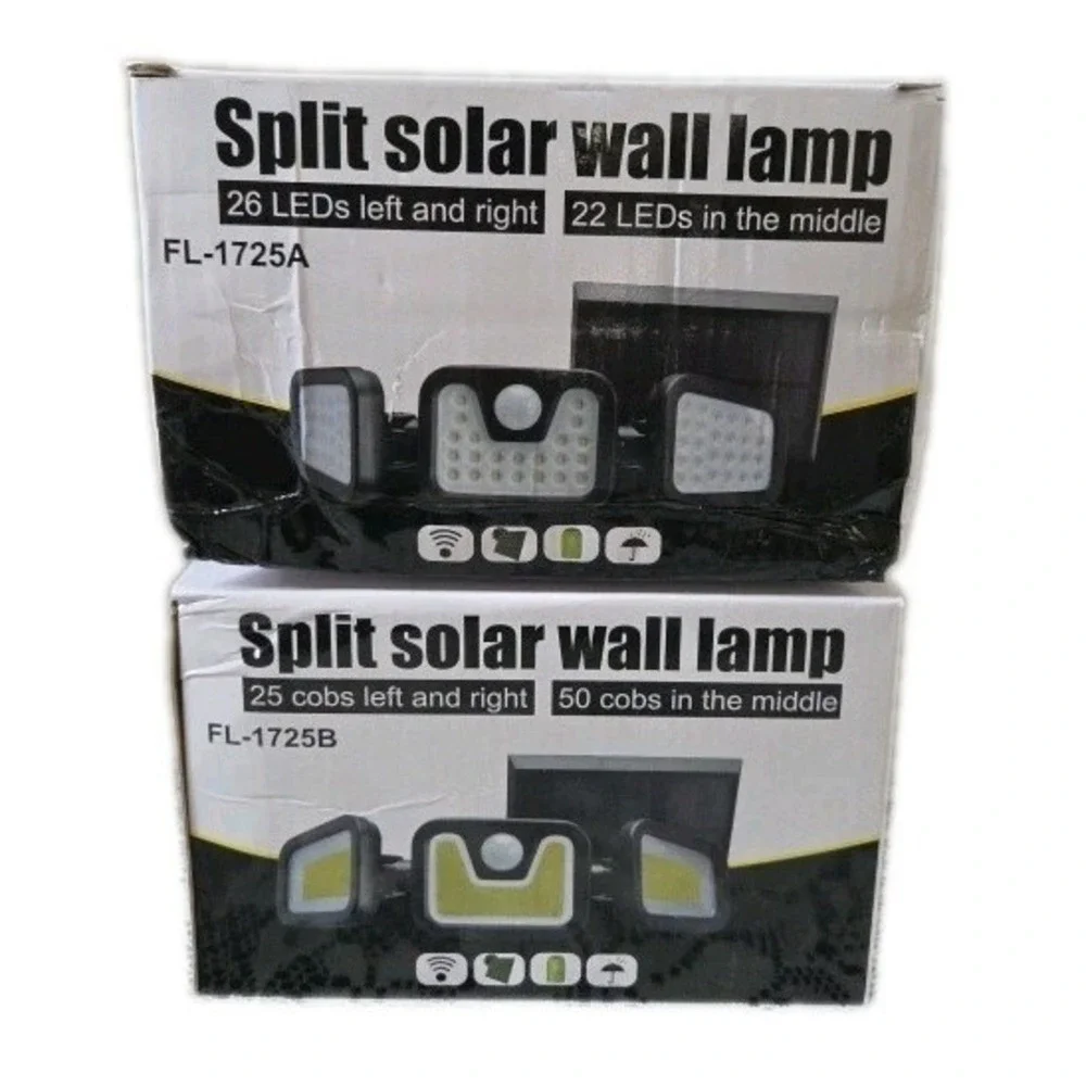 3 Head LED Split Solar Wall Lamp Fl-1725a Outdoor Solar Wall Light Lot of 2 New